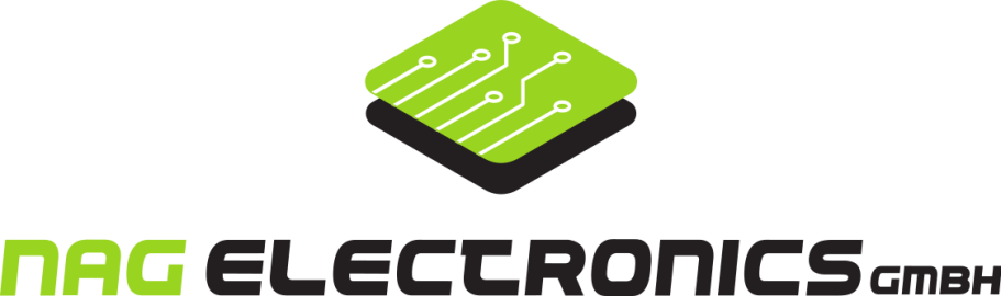 nag electronics GmbH Logo von NAG Electronics mit grünem und schwarzem Design, enthält stilisierte Schaltkreise.